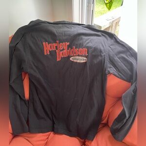 Harley-Davidson black and orange embroidered long sleeve